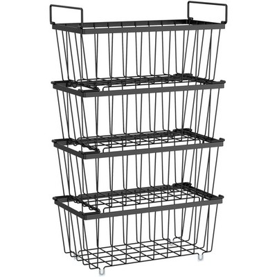 Freezer Organizer Bins - Fits 7 Cu.Ft Chest Freezer, 4 Pack Stackable Wire Ba...