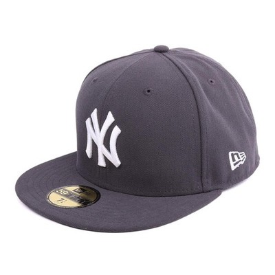 New Era MLB Basic New York Yankees Fitted Cap Mütze grau weiß 90915