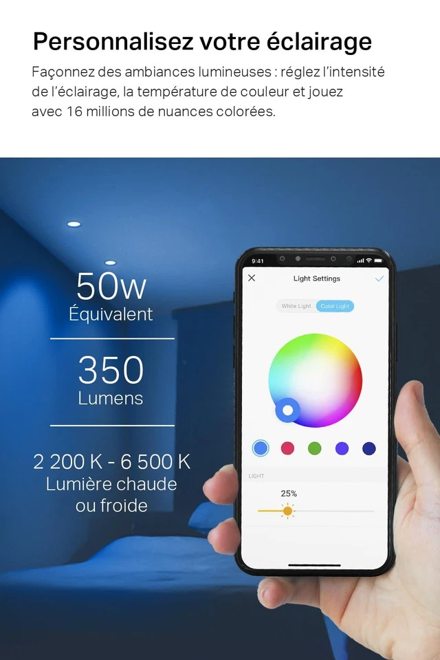 TP-Link smarte WLAN Glühbirne GU10 L630 2pack Energie sparen 3.5W Entspricht ... - Bild 2 von 4