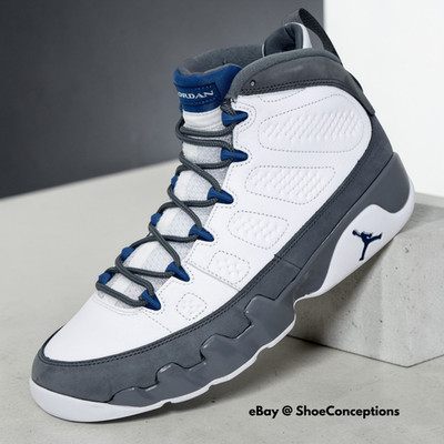 Nike Air Jordan 9 Retro Shoes White Flint Gray French Blue HV4794-100 Men's NEW