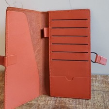 Vintage Travel Organizer Brown Leather Passport Holder Wallet