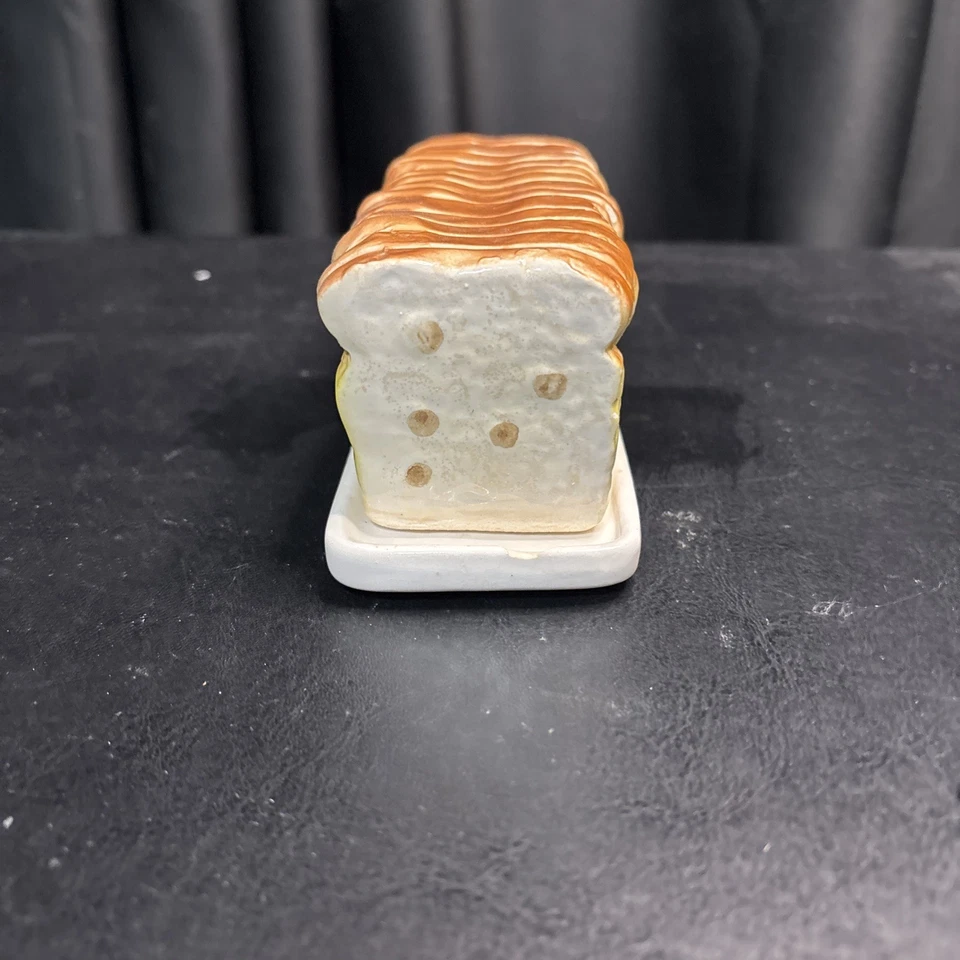 Plato de mantequilla de cerámica en forma de pan pequeño chip en plato ver fotos Foto 2 de 4