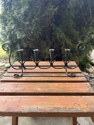 Swedish Vintage 1950s Gunnar Ander Design Black Metal Copper Top Candleholder