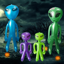 Inflatable Jumbo Alien Set - 4 Pack Assorted Colors Inflatable Aliens Novelty Ma