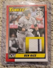 2025 Topps Update Series - 1990 Baseball Relics Ben Rice#90RU-BR Yankees Rookie