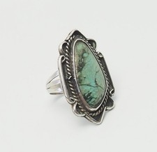 Handmade sterling silver turquoise southwestern ring size 5.5