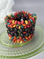 Colorful Boho Wood Bead Bracelet., Elastic