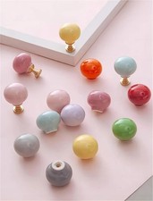 Image of Colorful Ceramic Cabinet Knobs Candy Ball Knob Nursery Room Drawer pull