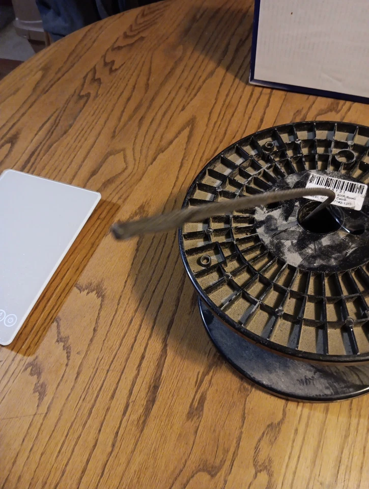 Катушка для кабеля 5/32 дюйма 1x19 400 футов нержавеющая сталь NO50071#2-1243. Открытый 1/3 + слева - Изображение 3 из 4