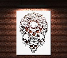 Stencil Mandala Skulls - Reusable Mylar, DIY Template, Custom - StencilAir