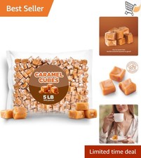 Caramel Cubes Candy Bulk 5 Lb Vanilla Individually Wrapped for Baking Parties