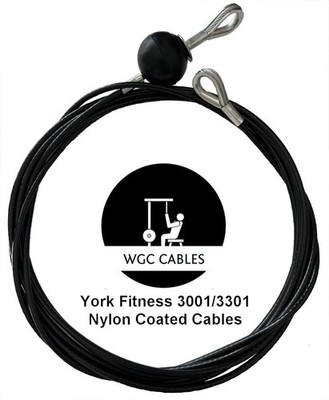 York 3001/3301 standard nylon coated multi gym cables-4 cable