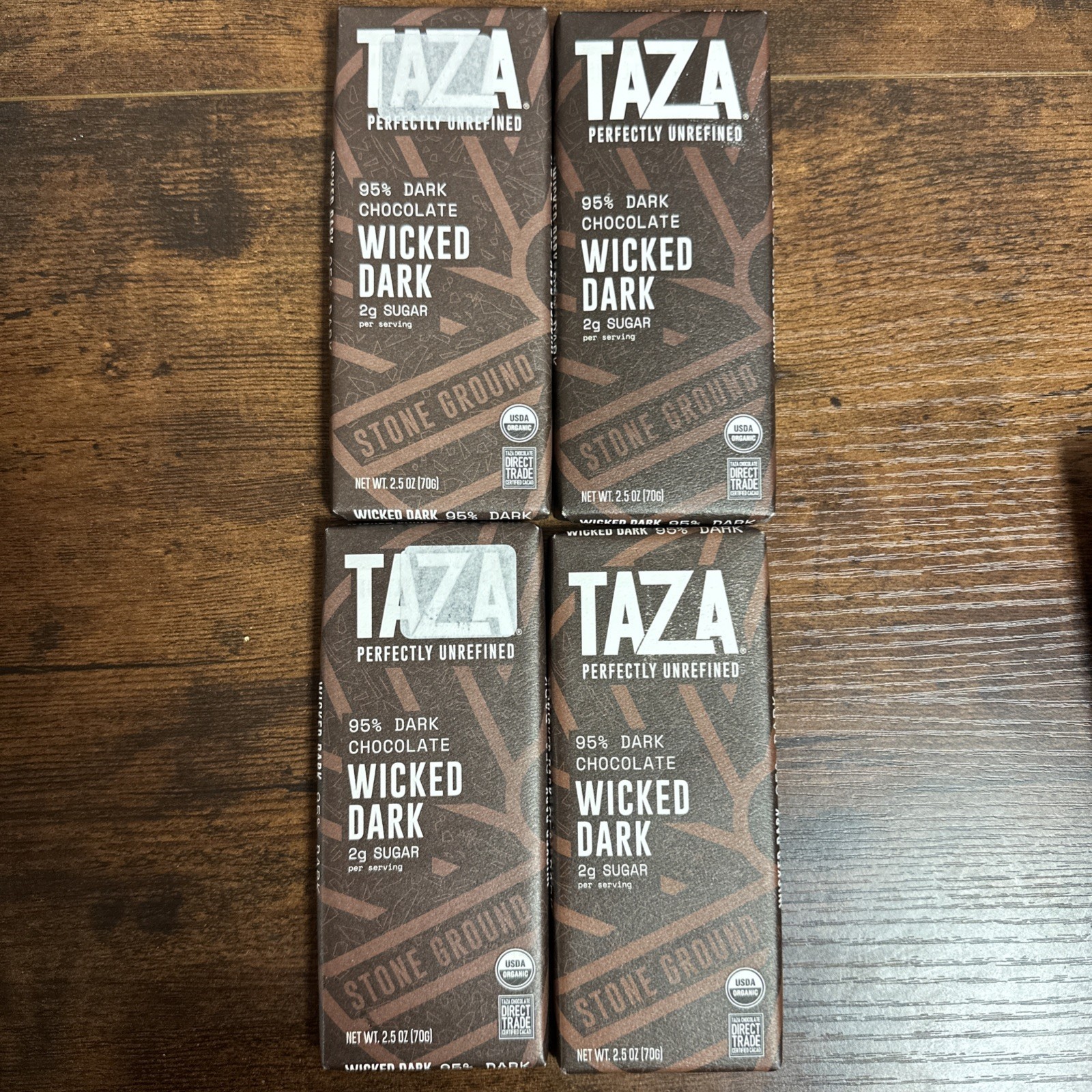 Taza Chocolate Stone Ground Organic Wicked Dark Bar 2.5 Oz P