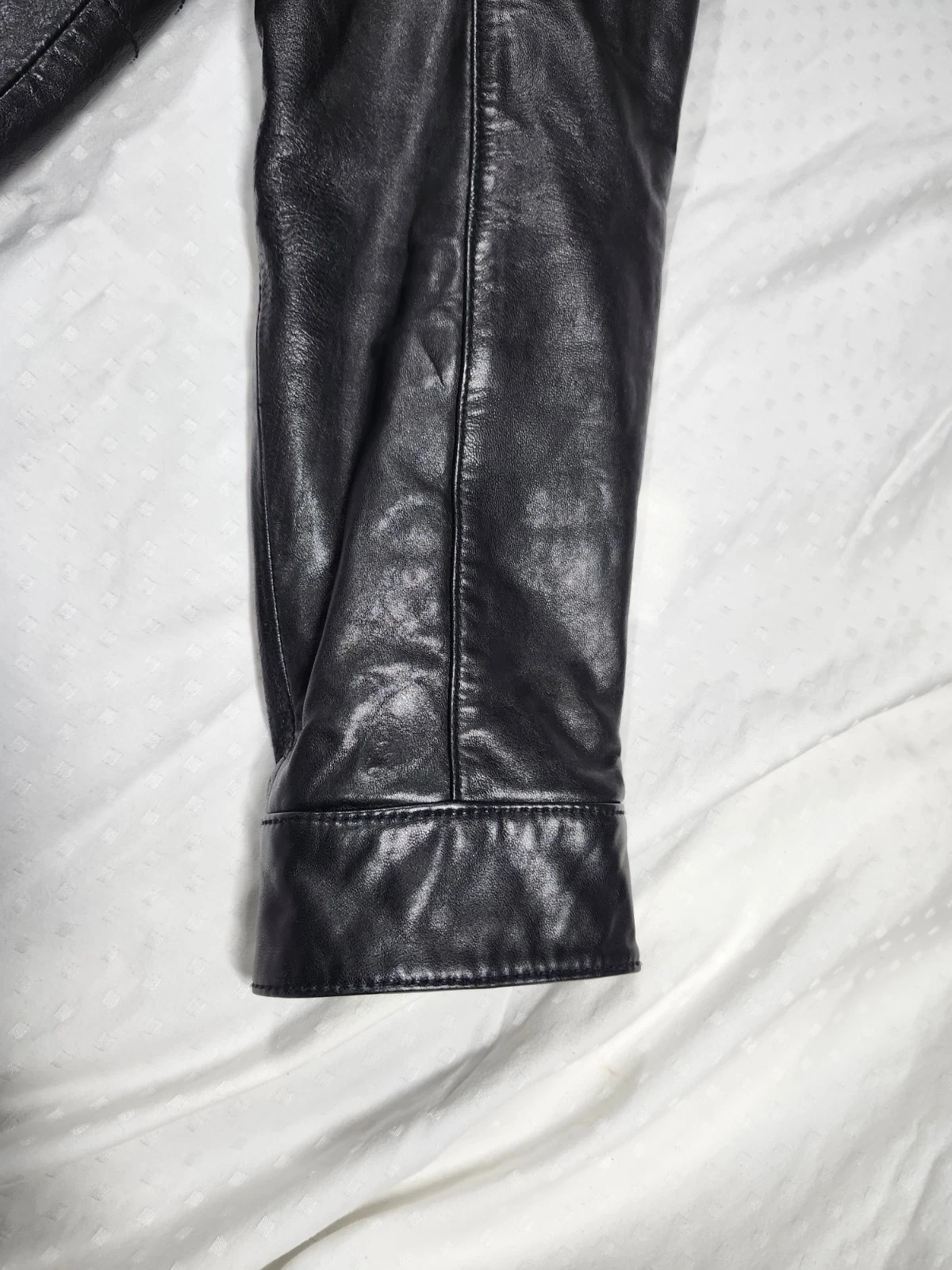 Marc New York Andrew Marc Black Leather Jacket Men M Medium Zip Quilt Lined - product detail image 6