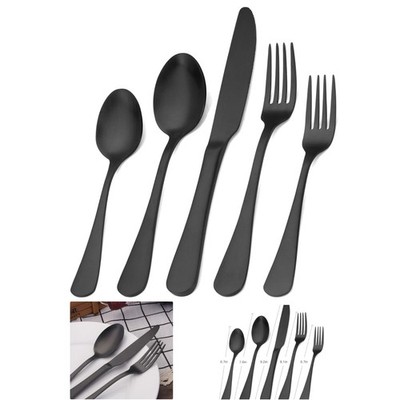 Dishwasher Safe 20-Piece Silverware Set in Matte Black - Modern Dining Essential