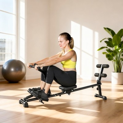 SPORTNOW 2 in 1 Rudergerät für Zuhause leises Rudergeräte mit LCD-Display