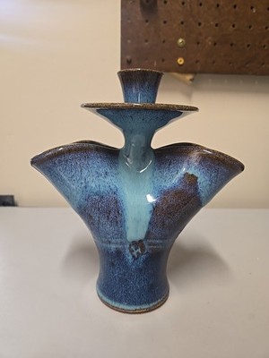 Handmade Studio Pottery Candle Holder Or Vase