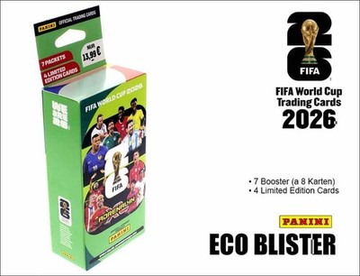 FIFA WM 2026 Eco-Blister World Cup 56 Sammelkarten + 4 limitierte Karten TCS Fuß