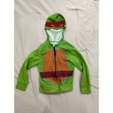 TMNT Raphael Costume Hoodie Kids Green Teenage Mutant Ninja Turtles Mask Zip Up