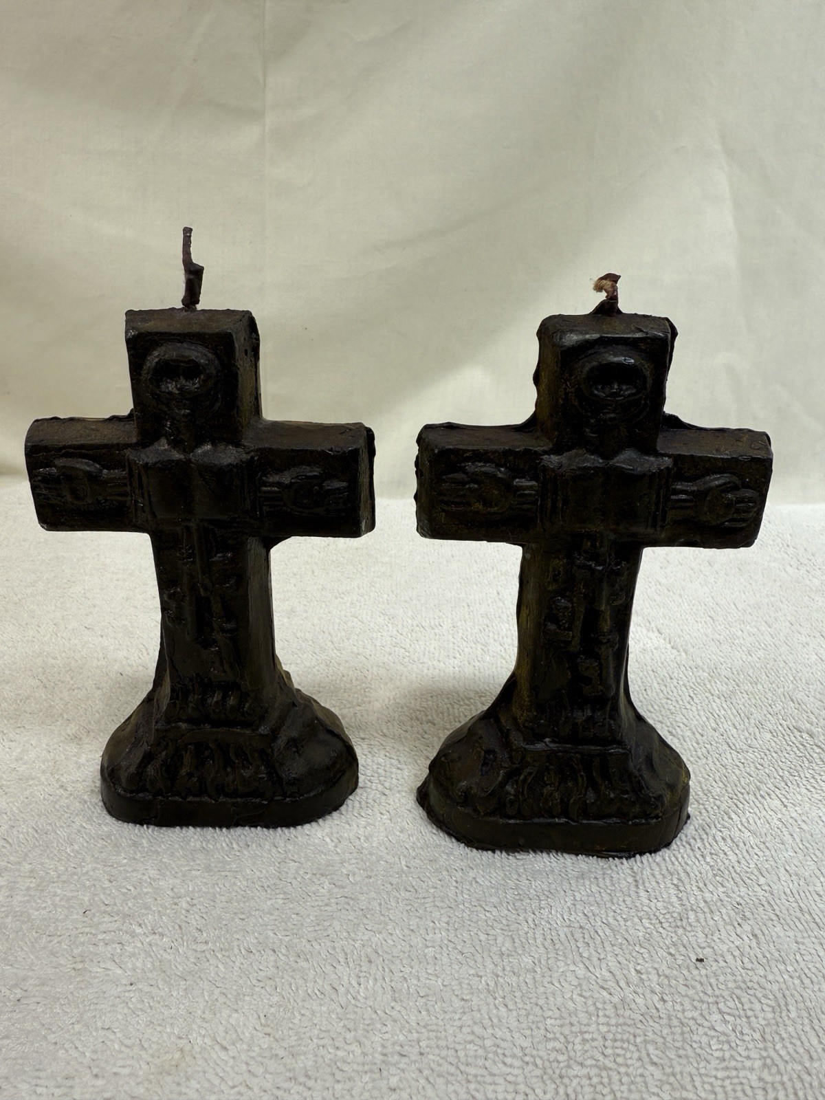 2 Cross Beeswax Candle, Crucifix Candle Hoodoo Voodoo Wiccan