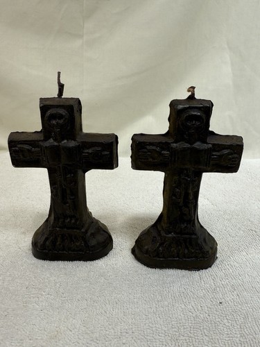 2 Cross Beeswax Candle, Crucifix Candle Hoodoo Voodoo Wiccan Pagan uncrossing