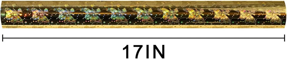 Holographic Gold Butterfly Wrapping Paper Roll - 17 Inches X 32.8 Feet - Image 3 of 4