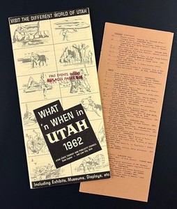 1962 Utah UT Events Calendar Tourist Vacation Guide Vintage Travel Brochure Lot