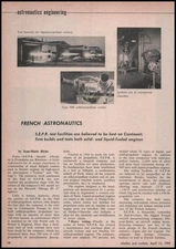1959 SEPR French Astronautics Photos Rockets & Jet Interceptor Article Print Ad