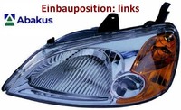 Abakus 217-1134L-LD-EM Hauptscheinwerfer Links Scheinwerfer FüR Honda