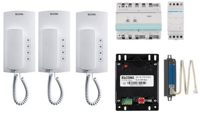 Elcom Audio Set Lautsprecher Netzgerät und 3x Türtelefon BHT-200 Briefkasten BUS