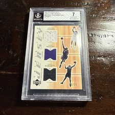 2001-02 Upper Deck Triple Jump Jerseys Michael Jordan Bryant Garnett 09/25 BGS