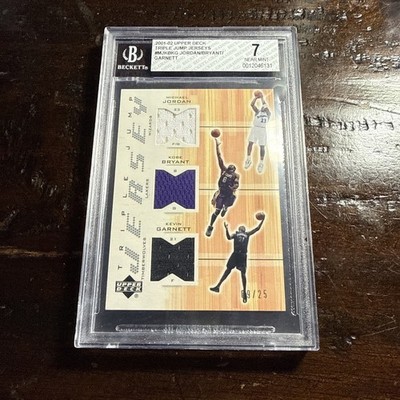 2001-02 Upper Deck Triple Jump Jerseys Michael Jordan Bryant Garnett 09/25 BGS