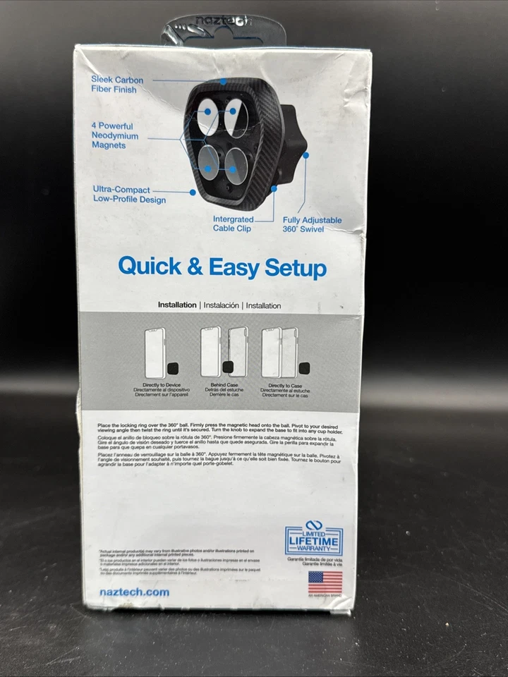 NUEVO Montaje magnético universal para teléfono Naztech MagBuddy negro se adapta a cualquier portavasos Foto 3 de 4