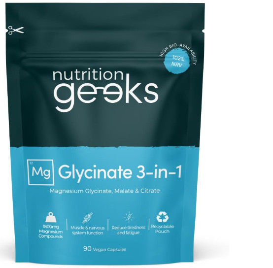 Magnesium Glycinate Citrate Malate 3 in 1 Complex 1800mg 90 Vegan Capsules NEW