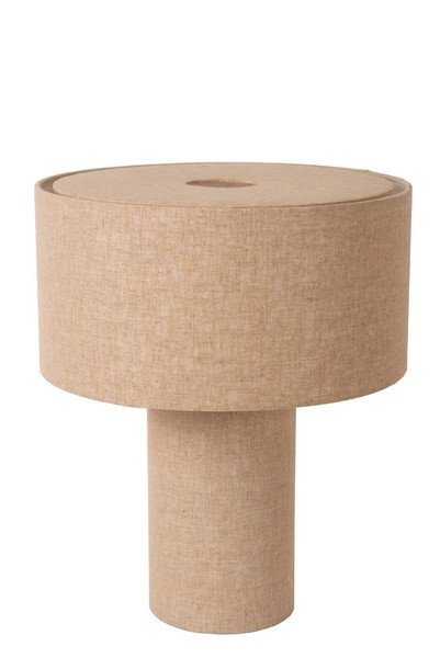 Tischlampe Nachttisch Stoff Taupe Modern 52 Cm E27 Tischleuchte Schlafzimmer-image