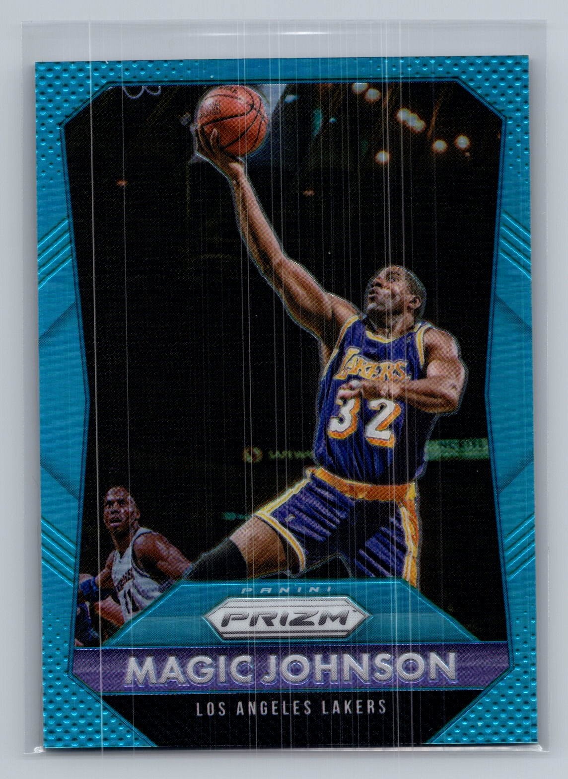 Magic Johnson 2015-16 Panini Prizm #248 Light Blue Prizms #/199 Lakers