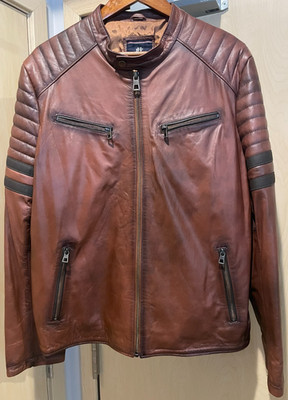 Felix Hardy Summanus Leather Jacket Chestnut Size XL *Very Good Condition*