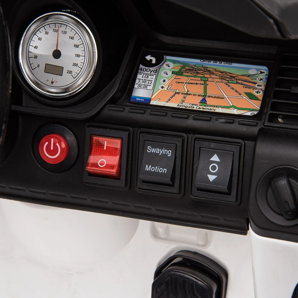 12V Kids Electric Police Car Ride-On Toy Bluetooth Siren Lights Remote Control - Image 4 of 4