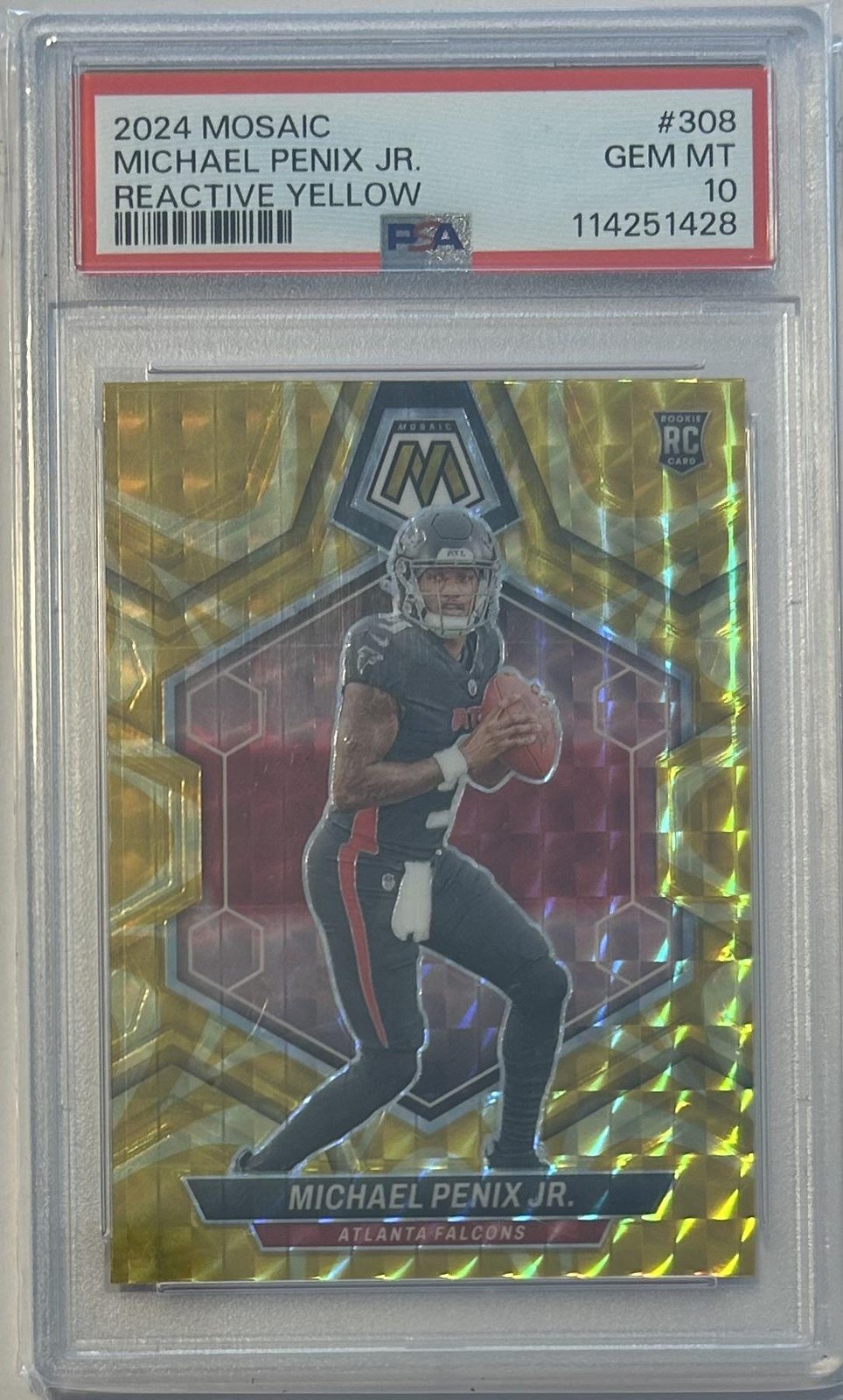 Michael Penix Panini Mosaic #308 Reactive Yellow