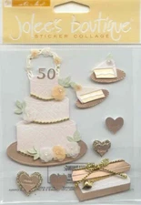 Jolee's Boutique 3D Stickers 50th GOLDEN ANNIVERSARY 8 pcs 58544 FAST FREE SHIP!