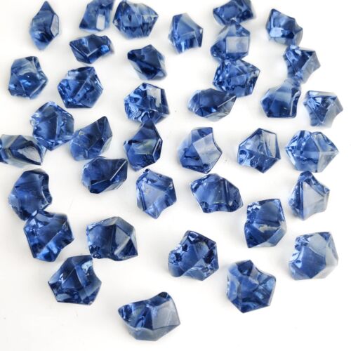 15 OZ Grey Blue Fake Acrylic Ice Rocks 170 PCS Crystal Cubes Stones for Vase ...