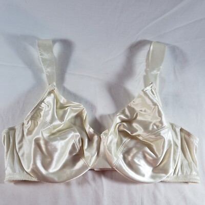 Victoria's Secret Second Skin Satin Unlined Full Coverage Bra 40C Ivory Cream