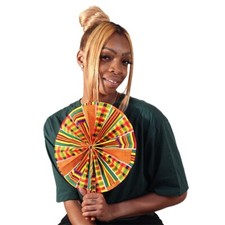 Ankara African Print Hand fan, Handheld Summer Fashion Foldable Women Hand fan