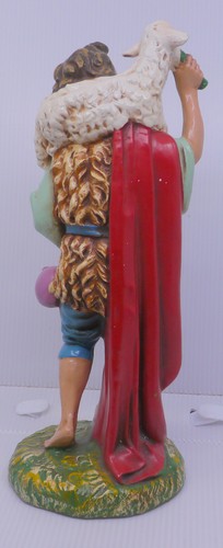 VINTAGE FONTANINI PAPER MACHE SHEPHERD WITH SHEEP NATIVITY FIGURE, 12 1/2-IN. - Picture 6 of 7