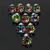 Cskb 10pcs Colorful Crystal Glass Diamond Cut Door Knob For Wardrobecabinet D... on sale Cskb 10pcs Colorful Crystal Glass Diamond Cut Door Knob For Wardrobecabinet D... on sale