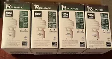 4 Reliance 23W GU24 CFL Spiral Light Bulb 2700K 23W = 100W Warm White 4 Pack set