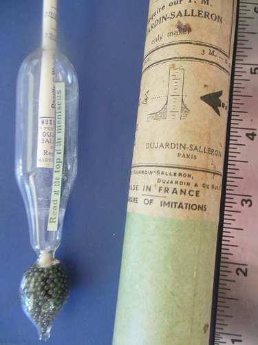 TESTER VINO VINTAGE DUJARDIN-SALLERON MUSTIMETER-CON CILINDRO IN VETRO-PARIGI FRANCIA - Foto 3 di 6