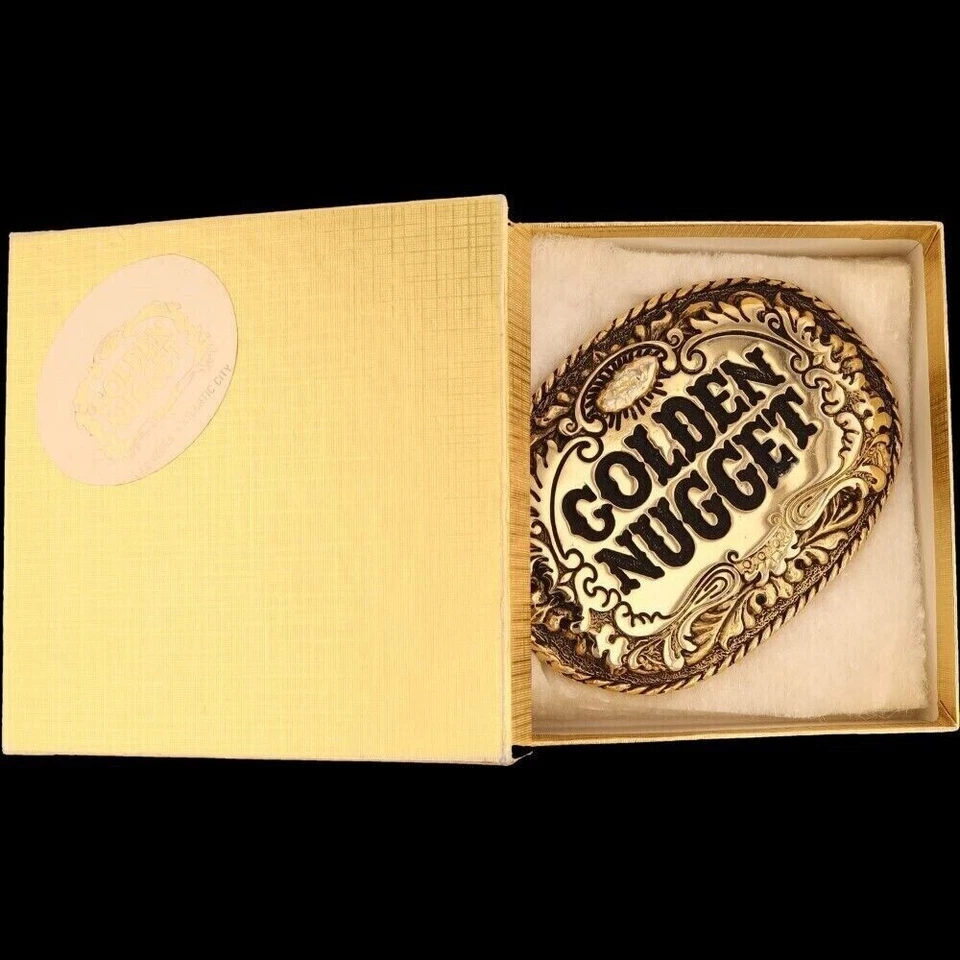 Nuevo Golden Nugget Las Vegas Nevada Mesa de Juego Casino Nos Vintage Hebilla de Cinturón Foto 3 de 4