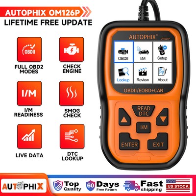 AUTOPHIX OM126P Auto EOBD OBD2 Scanner Diagnostic Tool Code Reader I/M Readiness