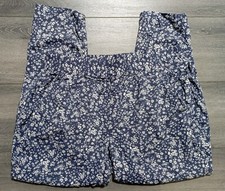 Jessica Simpson Pants Adult Medium Floral Blue Pull On Light Womens